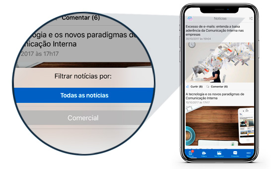 Funcionalidade do App de Comunicação Interna: Feed de Notícias