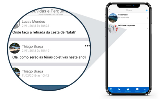 Funcionalidade do App de Comunicação Interna: Fórum