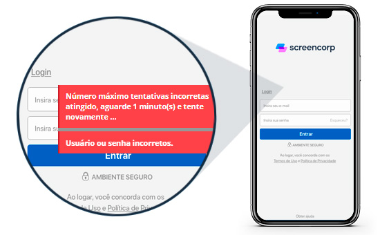 Login: bloqueio por senha incorreta