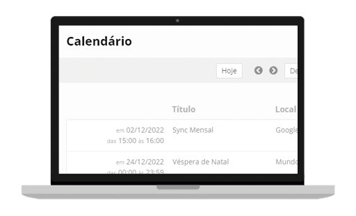 Funcionalidades de Gestão: Calendário