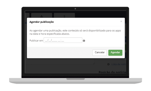 Agendamento de publicação de conteúdo
