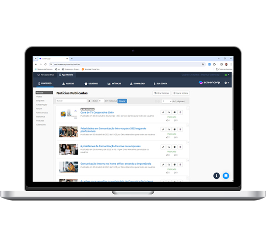 Web App de Comunicação Interna - Gerenciador de conteúdos